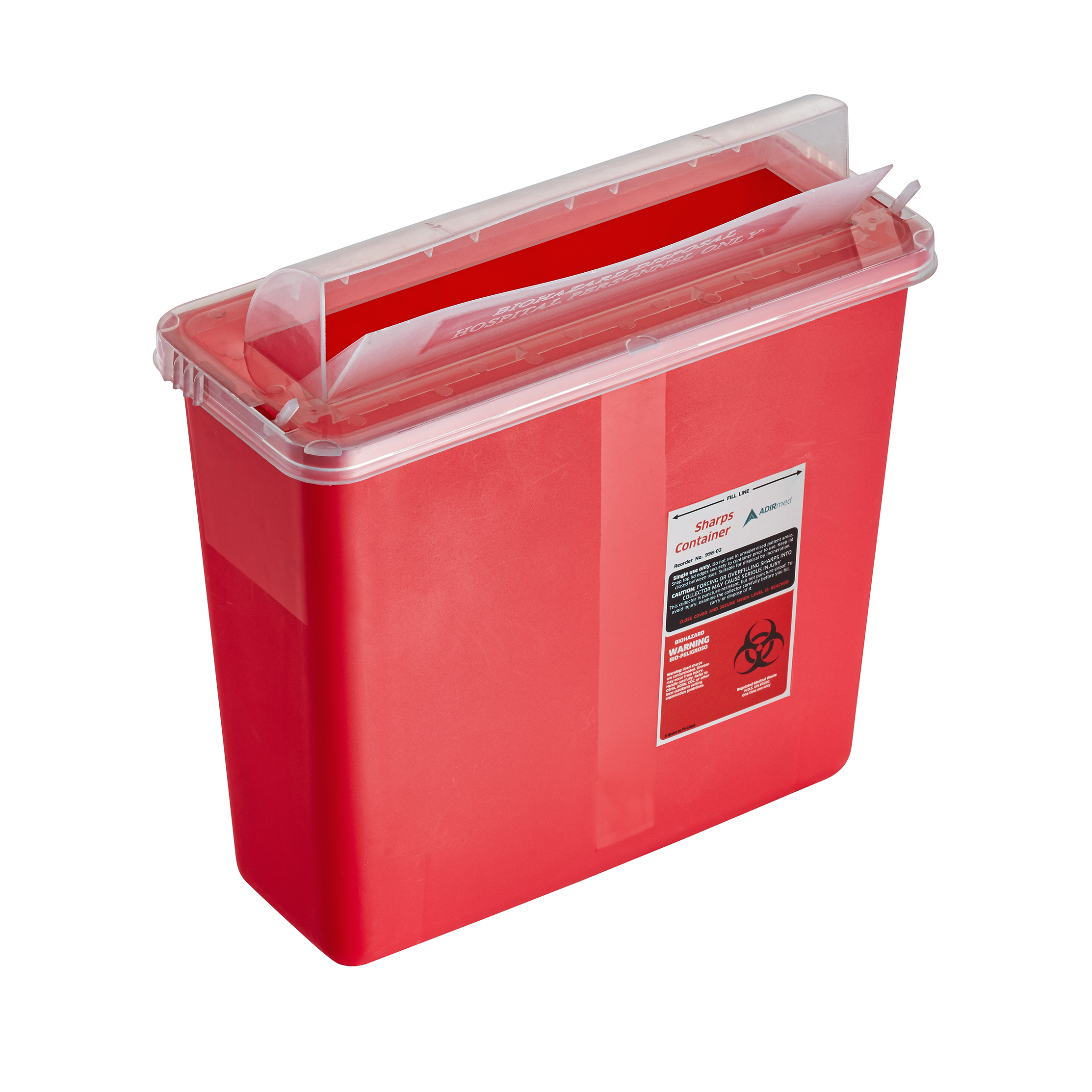 Sharps Container 5 Quart with Mailbox Style Horizontal Lid